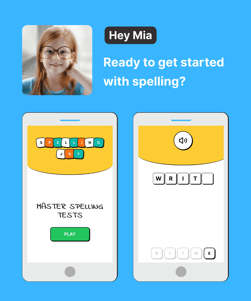 Grade 6 student learning to spell