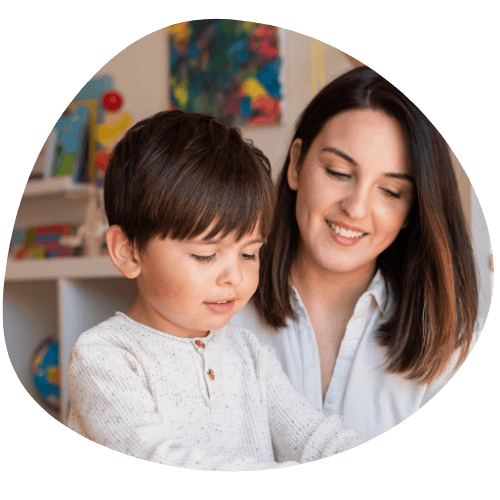 Kindergarten student learning to spell