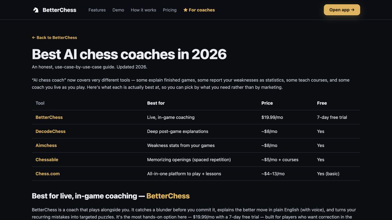 BetterChess screenshot